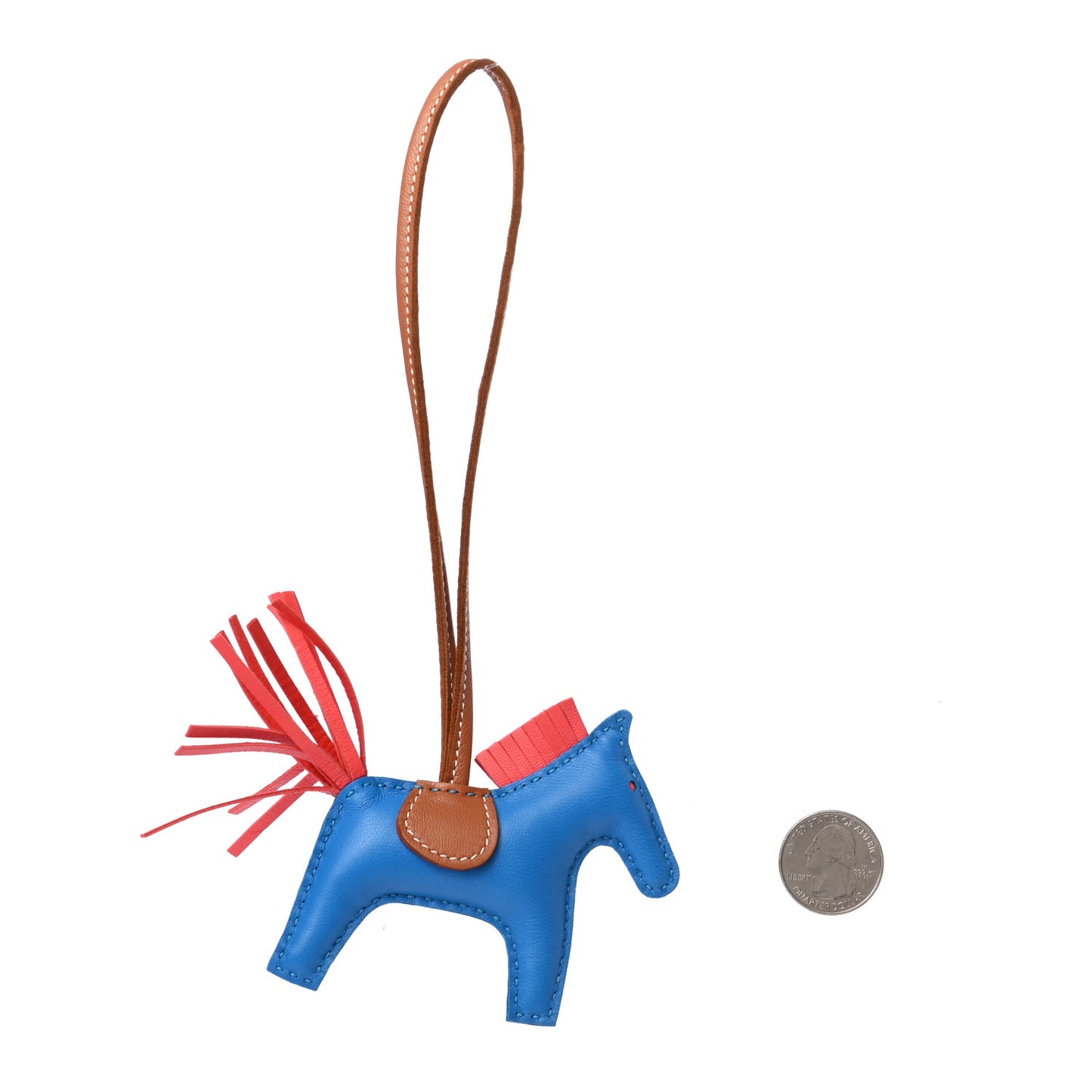 Milo Lambskin Grigri Rodeo Horse Bag Charm PM Bleu Zanzibar Rose Texas Gold