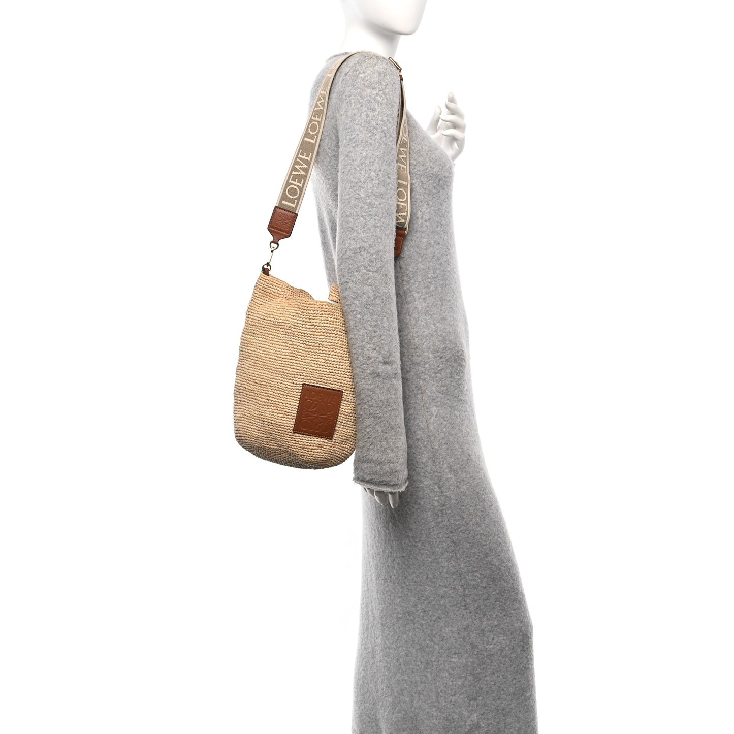 Raffia Mini Slit Tote Bag Natural Tan