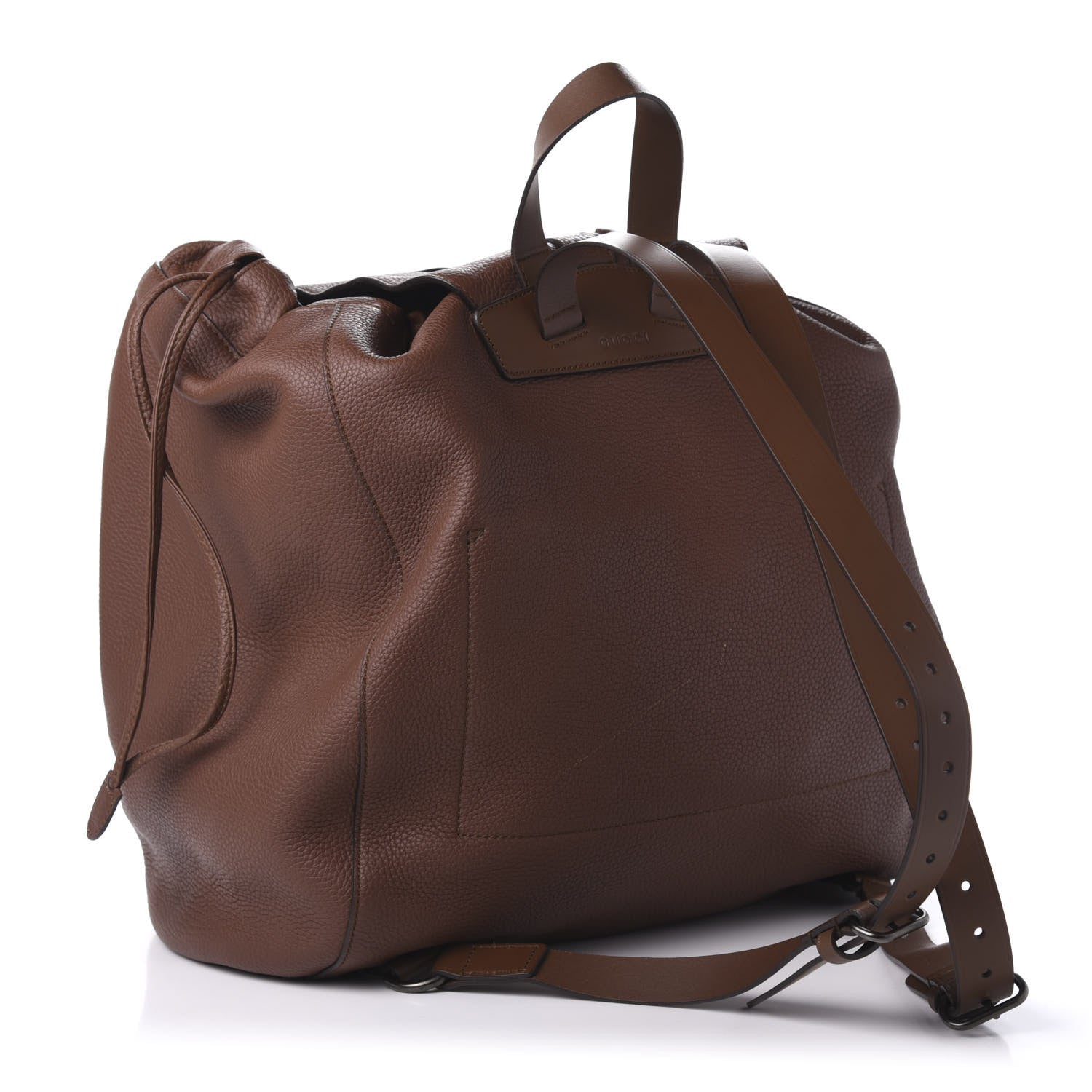 Gucci Pebbled Calfskin Drawstring Backpack Brown 2 of 10