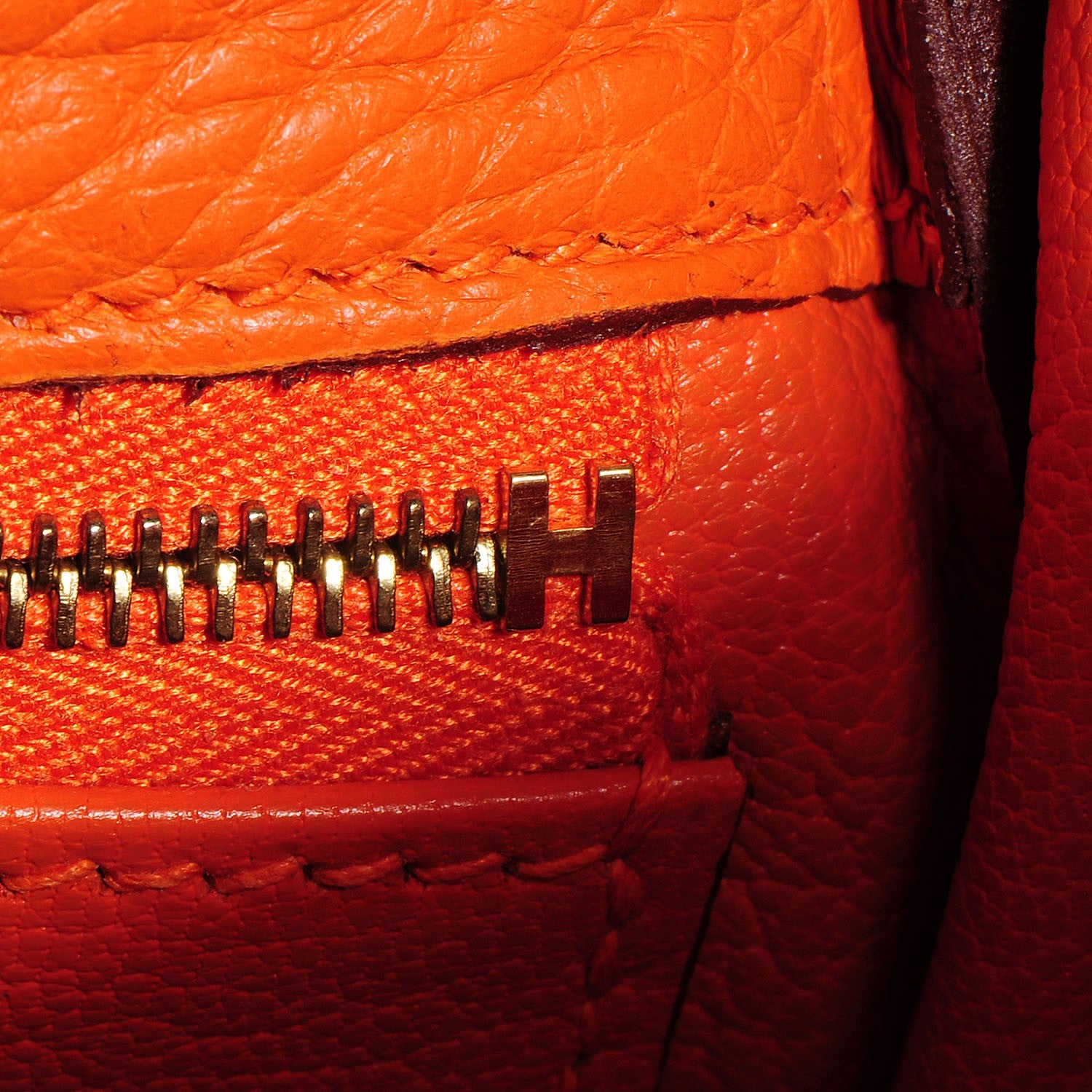 Hermes Taurillon Clemence Kelly Retourne 32 Orange 16 of 25