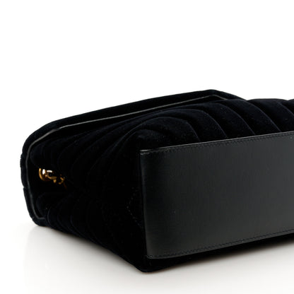 Saint Laurent Velvet Y Quilted Monogram Small Loulou Chain Satchel Black 9 of 10