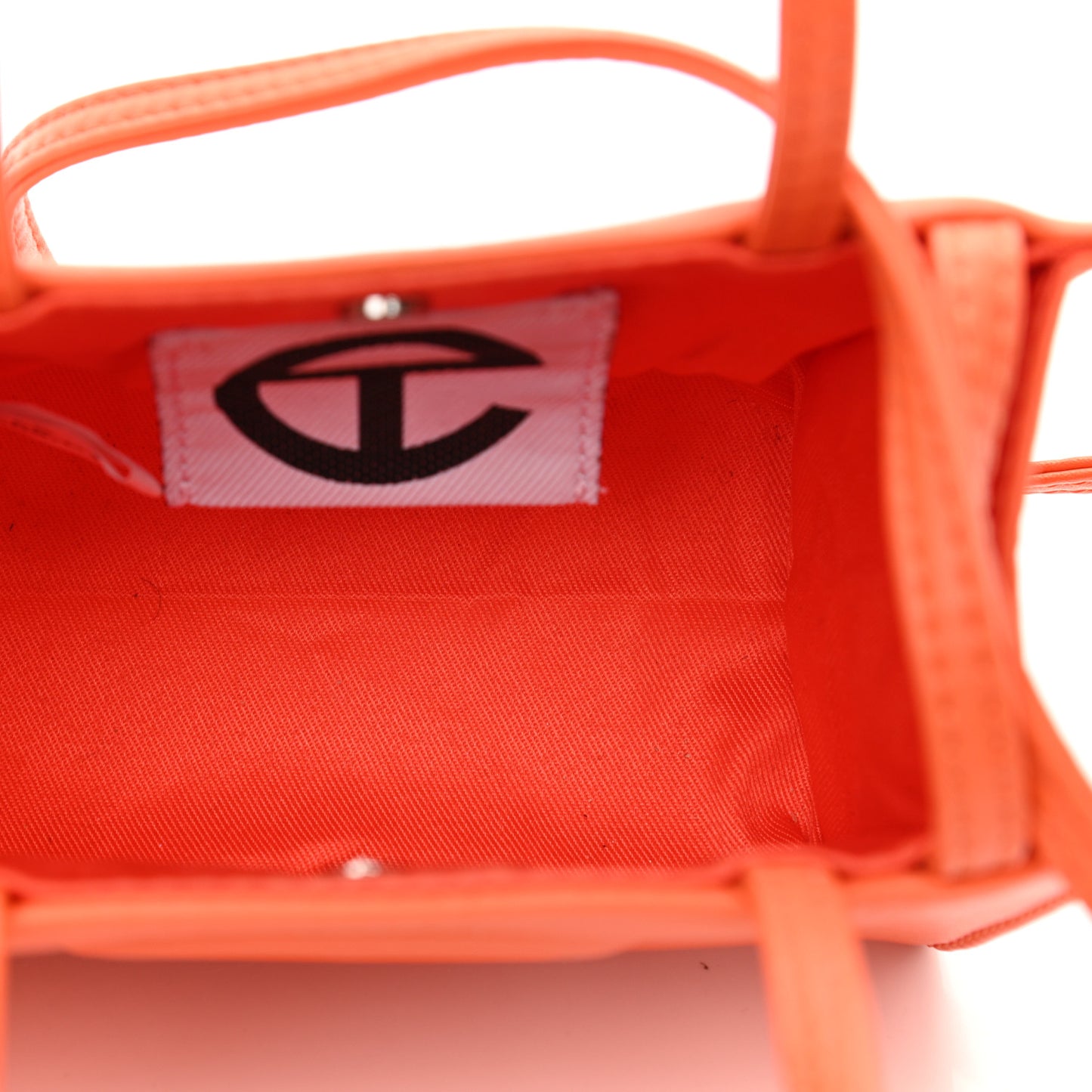 Vegan Leather Small Shopping Bag Orange