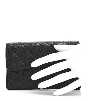 Chanel Caviar Quilted Medium Flap Wallet Black 2 of 12