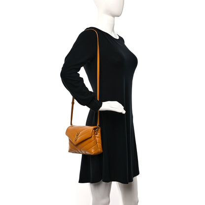 Saint Laurent Calfskin Y Quilted Monogram Toy Loulou Crossbody Bag Cheddar 2 of 11