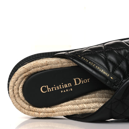 Christian Dior Calfskin Cannage Dtwist Espadrille Platform Sandals 39 Black 7 of 7