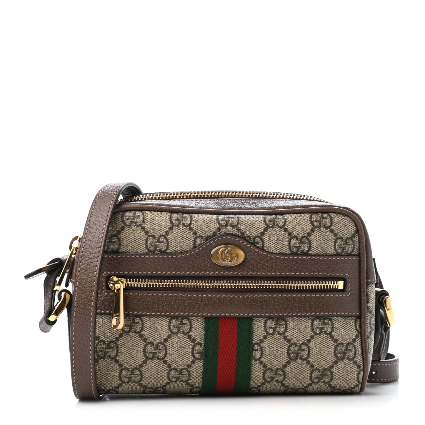 GG Supreme Monogram Web Mini Ophidia Shoulder Bag Brown