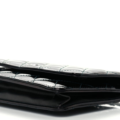 Chanel Patent Quilted Wallet On Chain WOC Navy 11 of 11