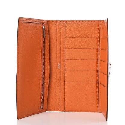 Hermes Chevre Mysore Bi Color Bearn Wallet Gold Orange 5 of 10