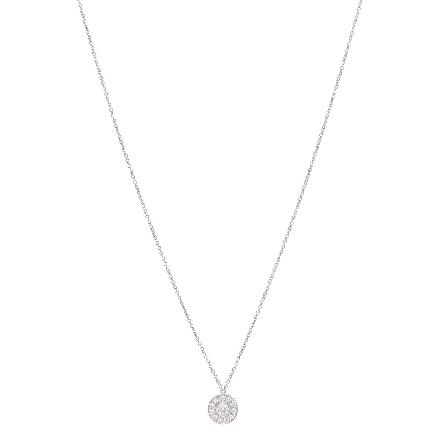 Tiffany Platinum Diamond .33ctw Circlet Pendant Necklace 1 of 5