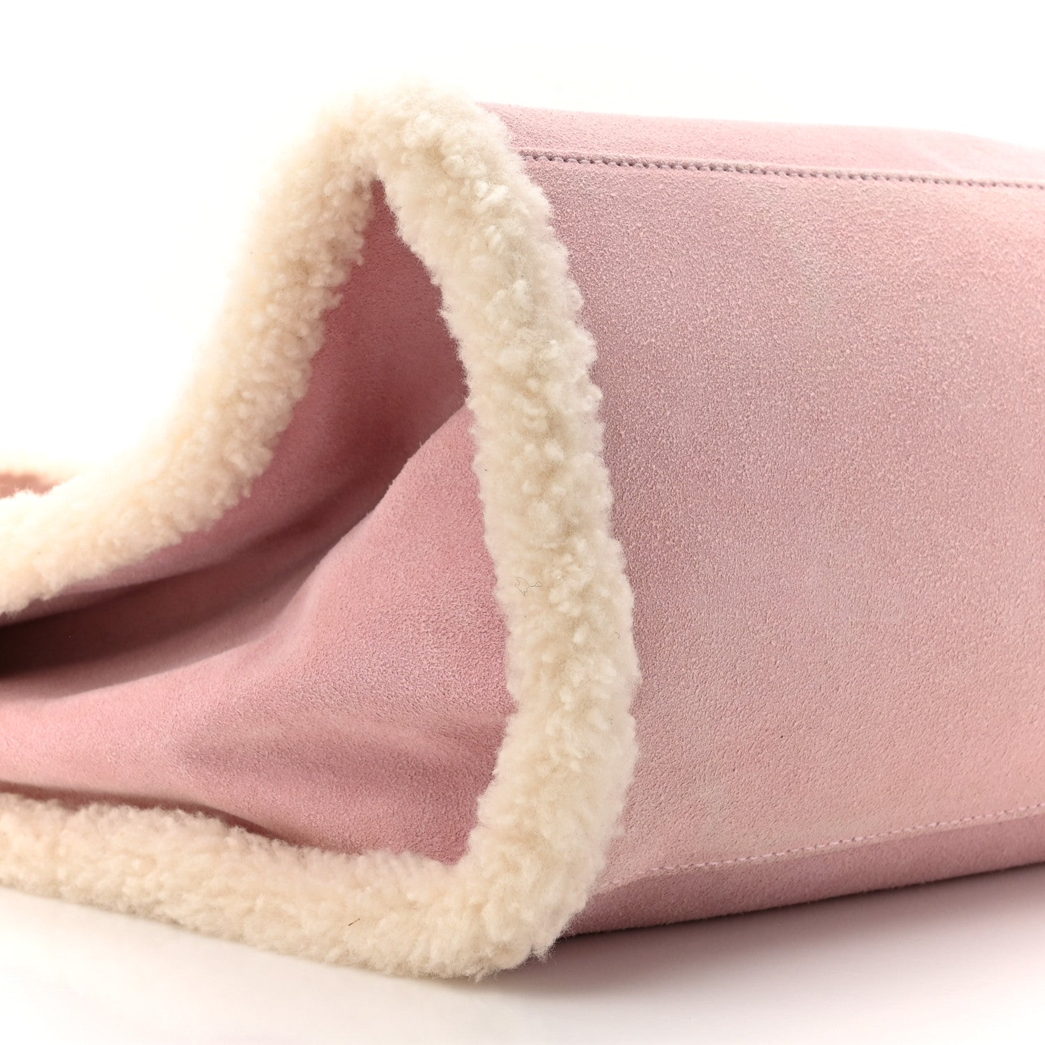 Telfar X UGG Suede Shearling Large Shopping Bag Pink 9 of 10