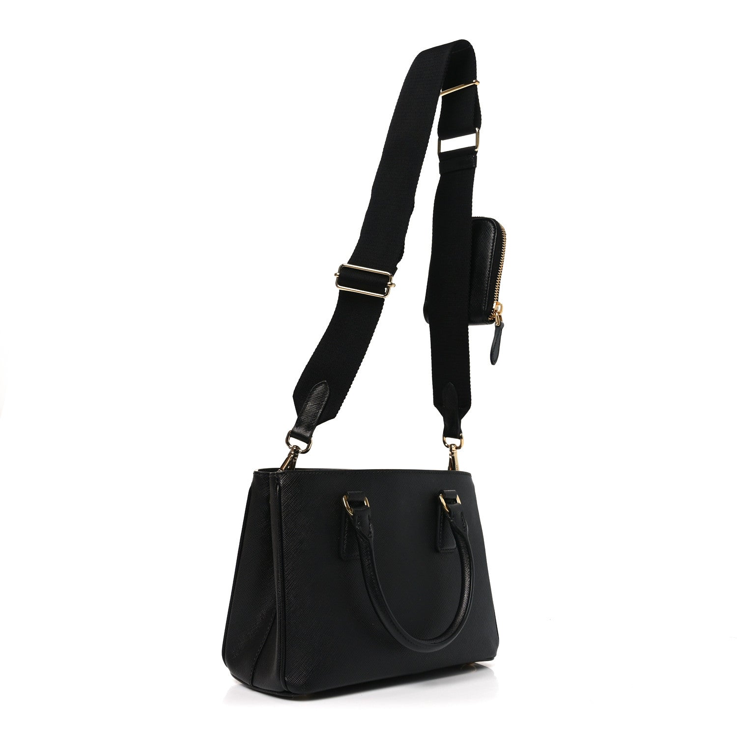 Prada Saffiano Lux Micro Galleria Shoulder Bag Black 3 of 9