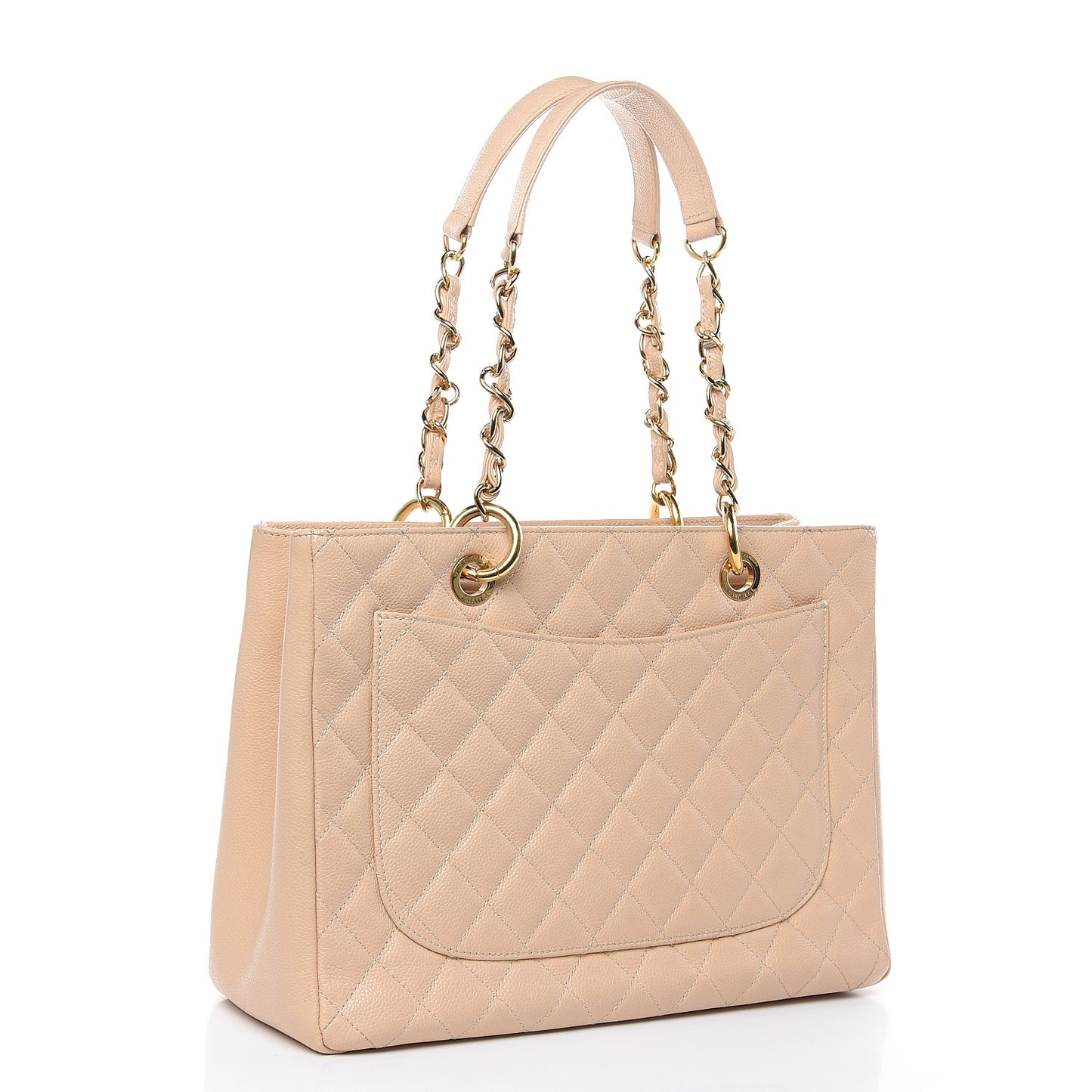 Caviar Quilted Grand Shopping Tote GST Beige Clair
