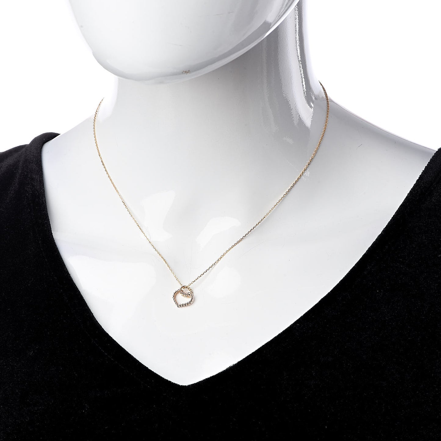 18K Pink Gold Twist Heart Pendant Necklace