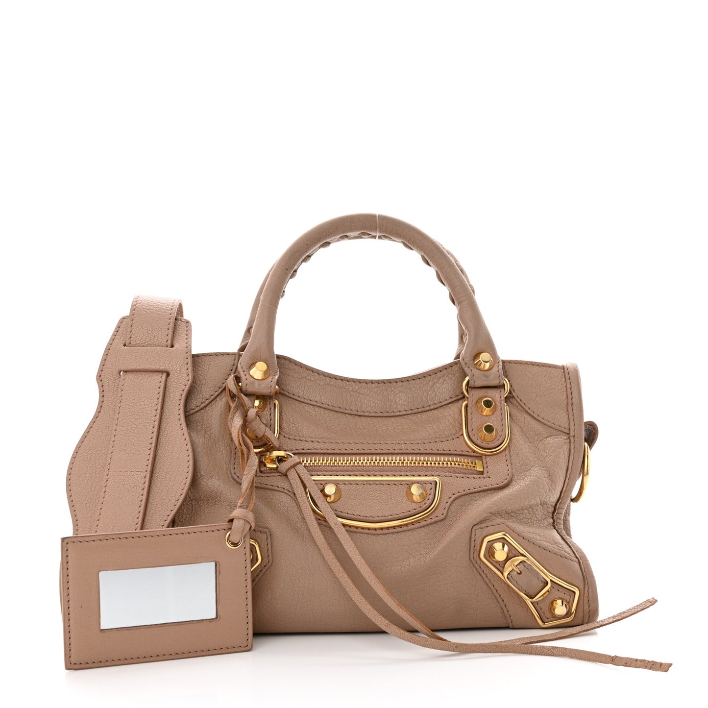 Chevre Gold Metallic Edge Hardware Mini City Rose Des Sables