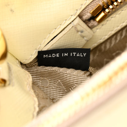 Prada Saffiano Vernice Mini Galleria Double Zip Tote Bianco 7 of 17
