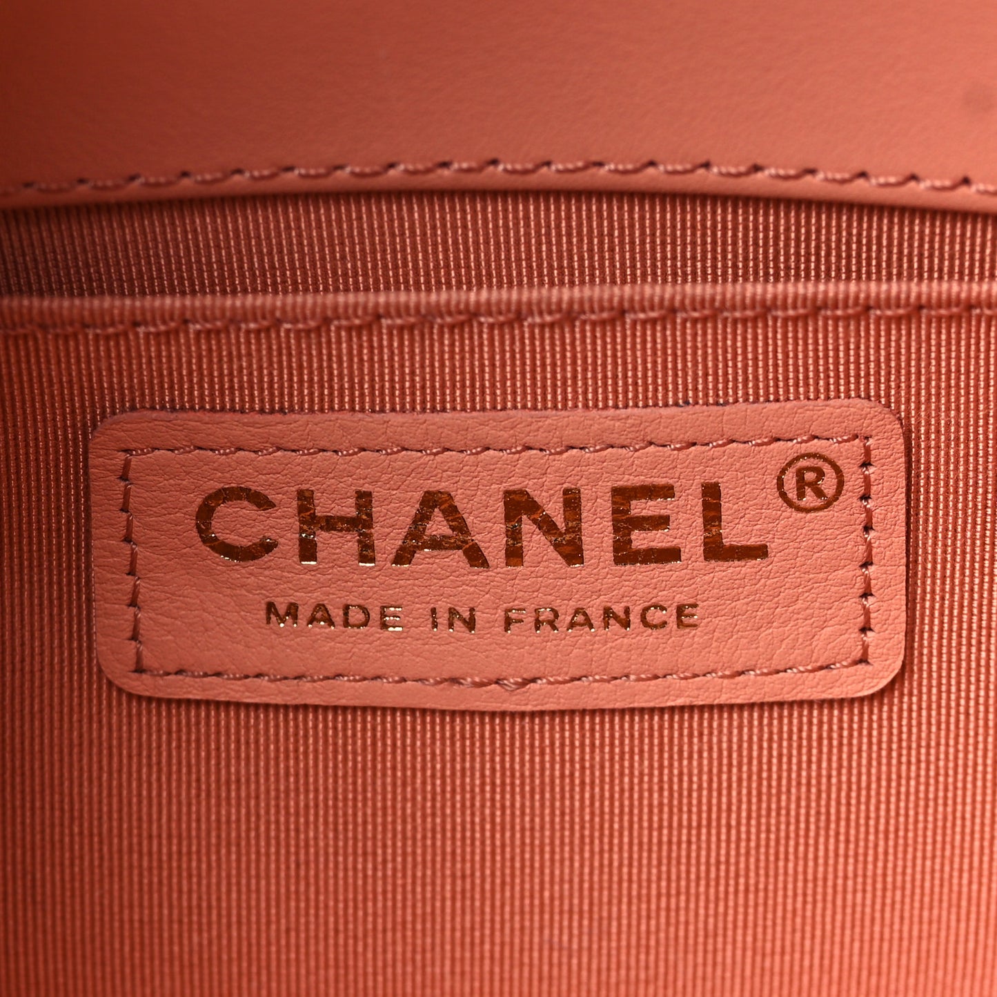 Calfskin Chevron Quilted Small Boy Flap Light Orange