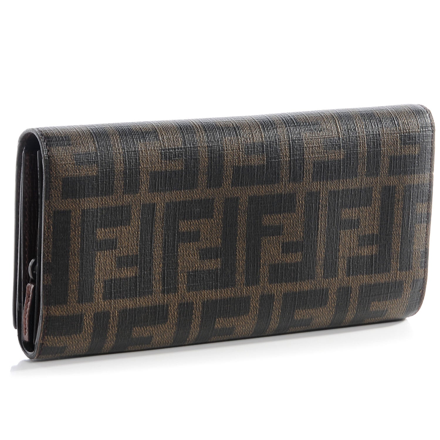 Fendi Zucca Spalmati Continental Wallet Tobacco Cioccolato 3 of 10