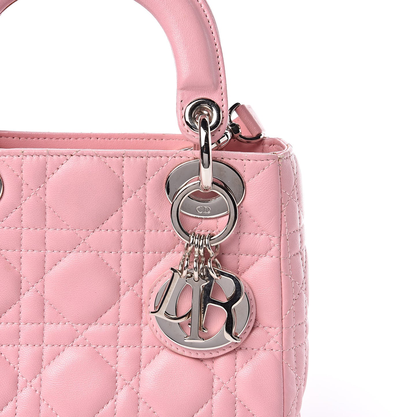Lambskin Cannage Mini Lady Dior Rose Clair
