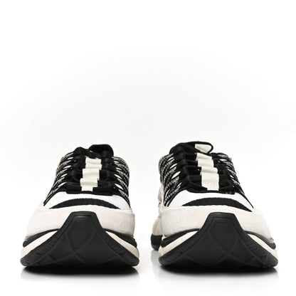 Chanel Fabric Suede Calfskin Sneakers 41 White Black 3 of 9