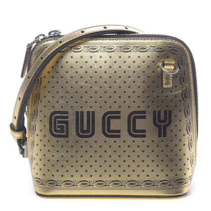 Gucci X SEGA Calfskin GUCCY Stars Mini Dome Shoulder Bag Gold 1 of 11