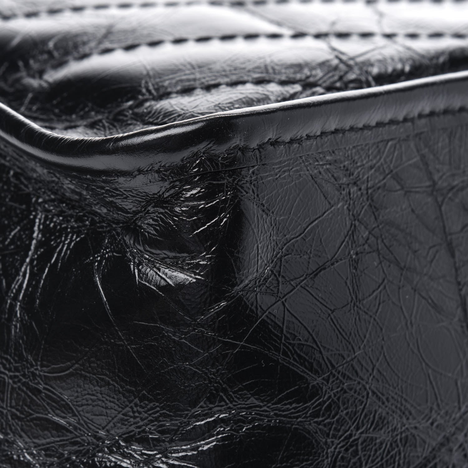 Saint Laurent Crinkled Calfskin Matelasse Monogram Medium Niki Chain Satchel Black 11 of 14