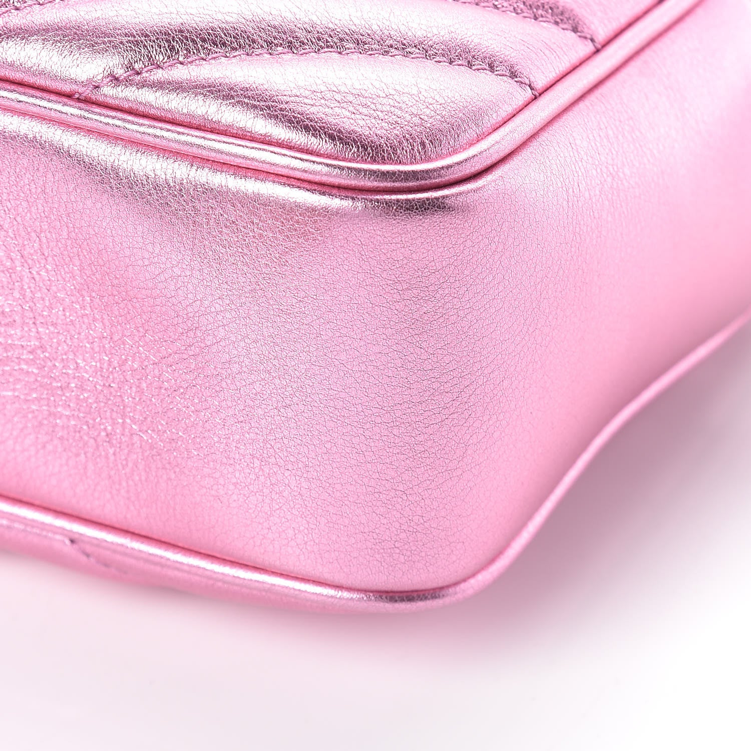 Saint Laurent Metallic Calfskin Matelasse Monogram Lou Camera Bag Vegas Pink 11 of 11
