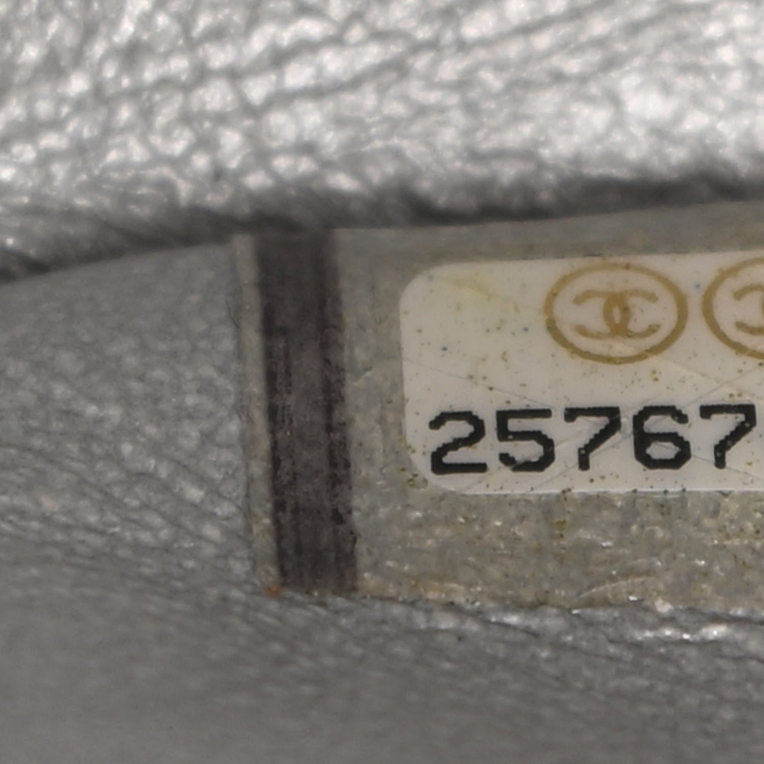 Chanel Metallic Patent Crumpled Calfskin Chevron Quilted Mini Square Flap Silver 7 of 16
