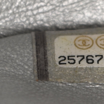 Chanel Metallic Patent Crumpled Calfskin Chevron Quilted Mini Square Flap Silver 7 of 16