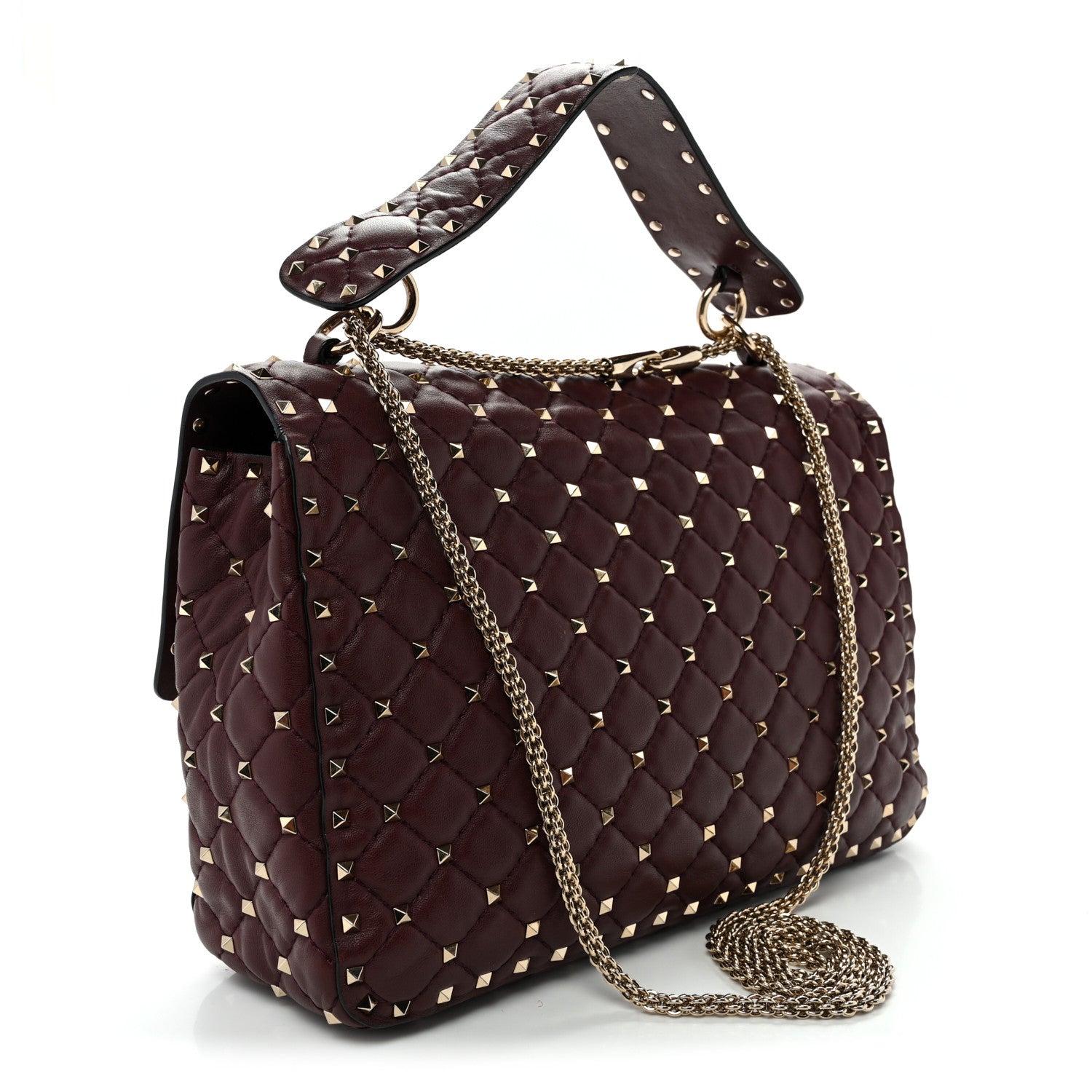 Valentino Garavani Nappa Large Rockstud Spike Shoulder Bag Rubin 3 of 10