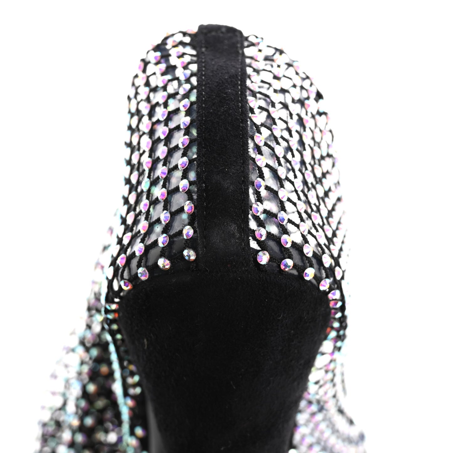Mesh Crystal 68 Knee High Boots 41 Black