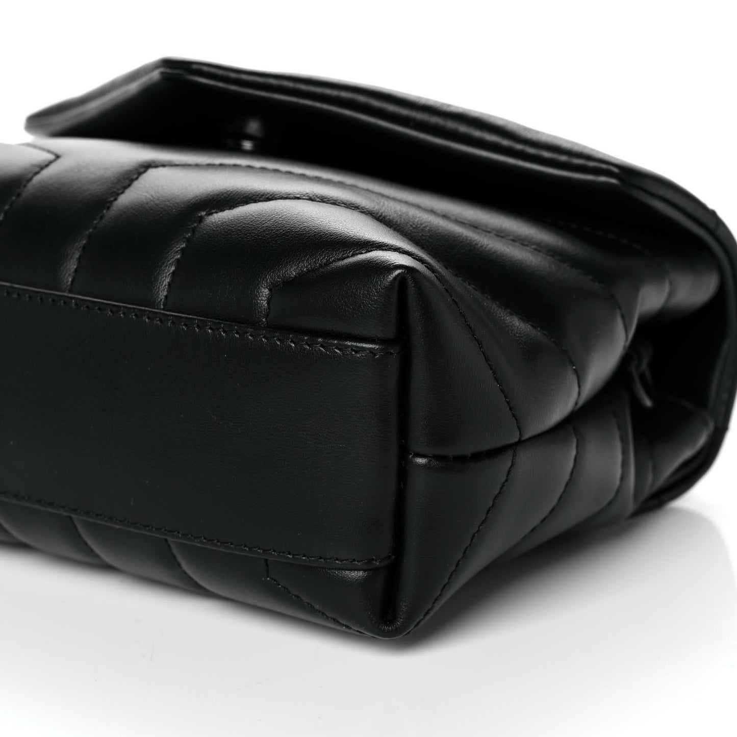 Calfskin Y Quilted Monogram Toy Loulou Crossbody Bag Black