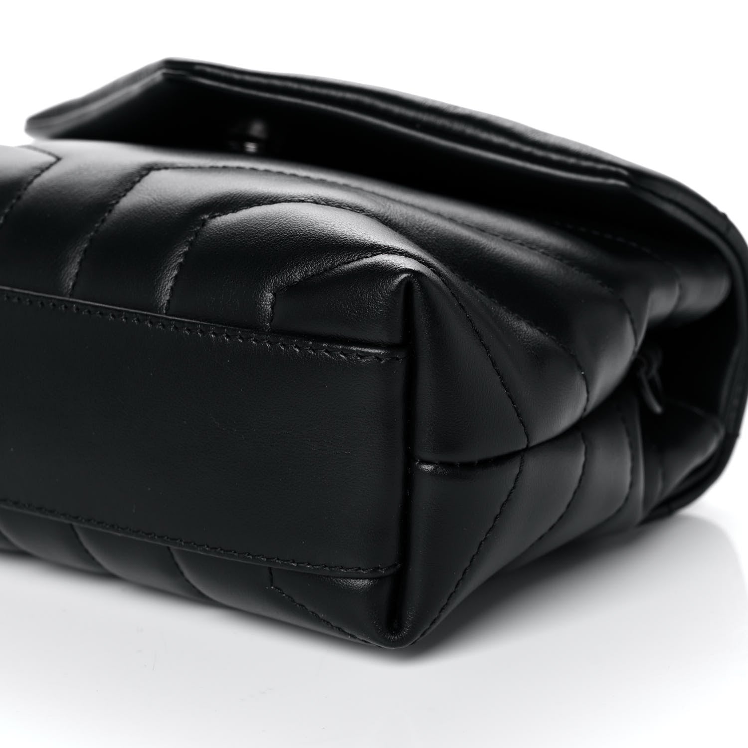 Saint Laurent Calfskin Y Quilted Monogram Toy Loulou Crossbody Bag Black 10 of 12