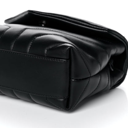 Saint Laurent Calfskin Y Quilted Monogram Toy Loulou Crossbody Bag Black 10 of 12