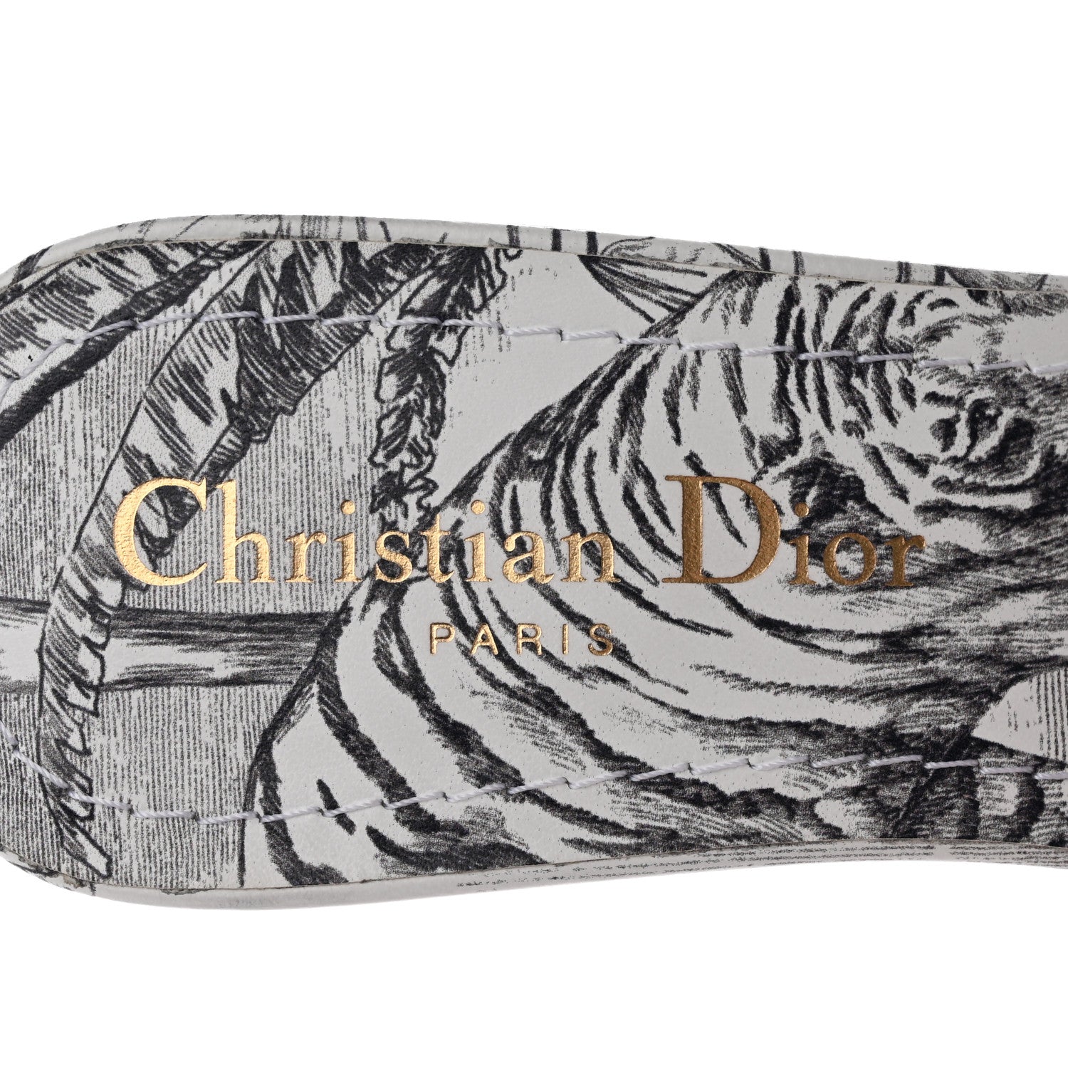 Christian Dior Canvas Dioriviera Embroidered Dway 35mm Slide Sandals 36.5 Black Multicolor 7 of 14