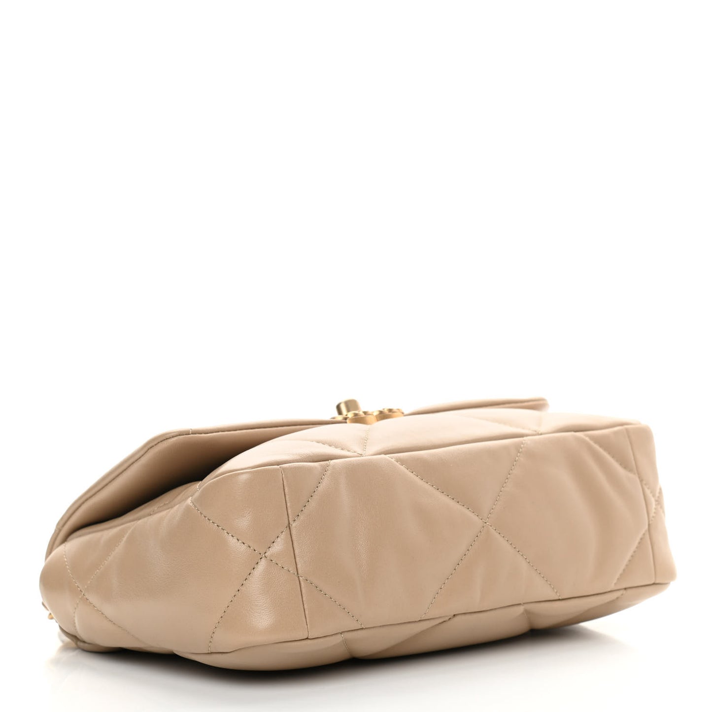 Lambskin Quilted Medium Chanel 19 Flap Dark Beige