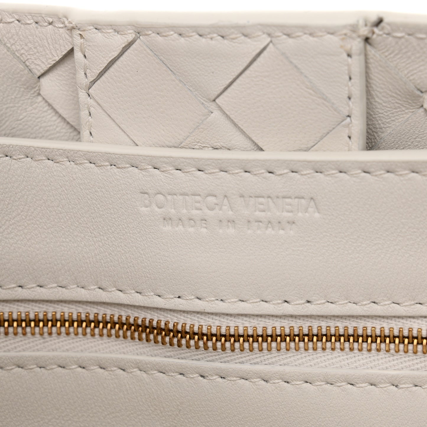 Nappa Intrecciato Small Andiamo Shoulder Bag White
