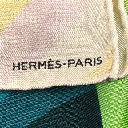 Hermes Silk Geant Marcelina Scarf 90 Rogue Turquoise Vert 2 of 5