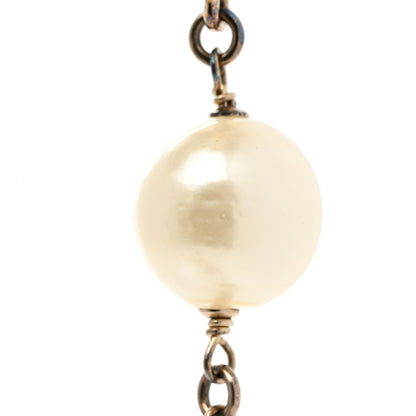 Chanel Pearl Beaded CC Long Necklace Navy 8 of 11