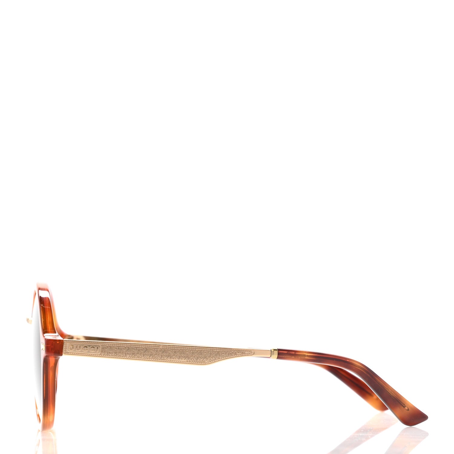 Gucci Acetate Round Frame Sunglasses GG1156/S Havana 3 of 9