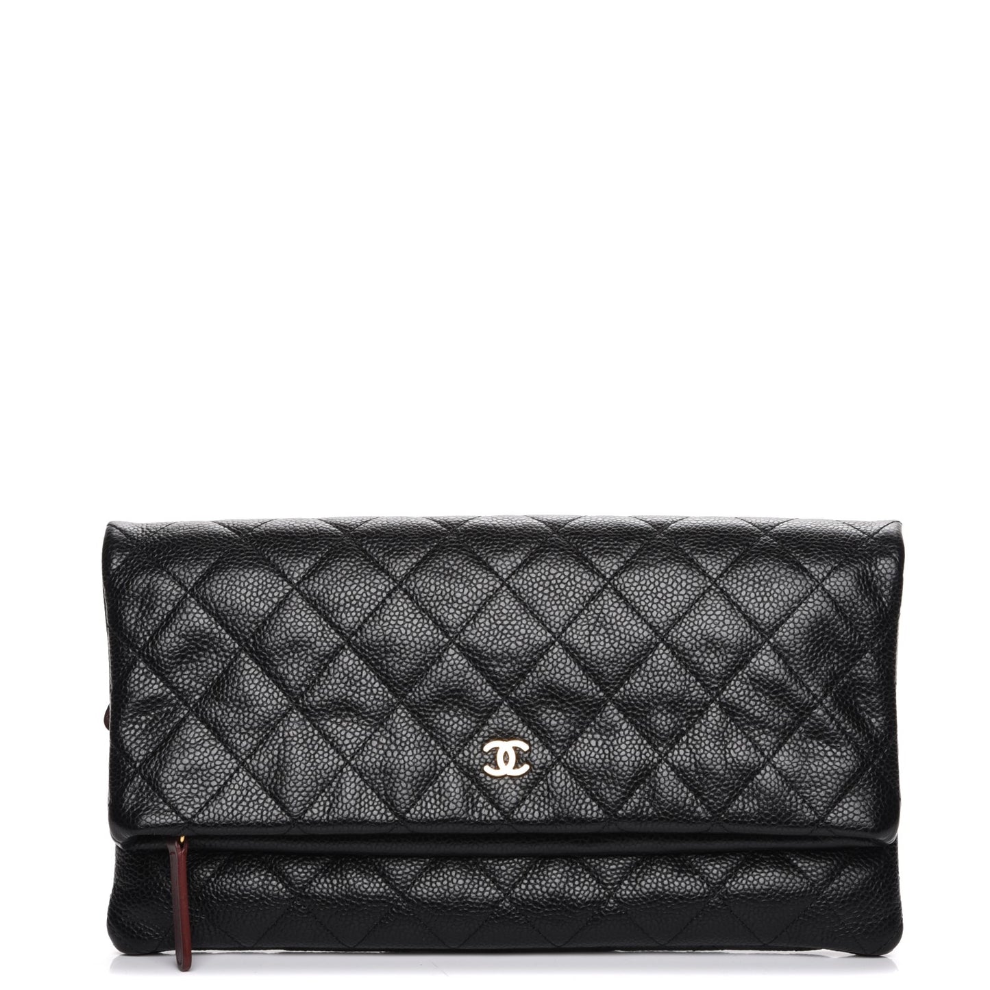 Caviar Quilted CC Beauty Clutch Black