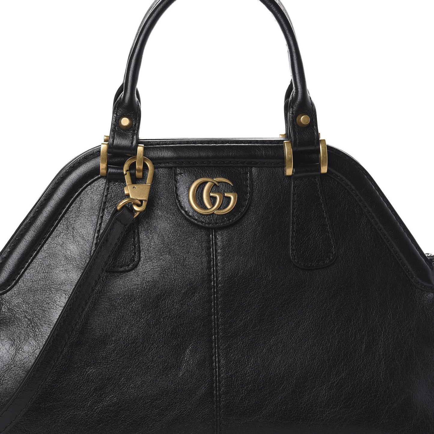 Calfskin Medium Re(Belle) Top Handle Bag Black