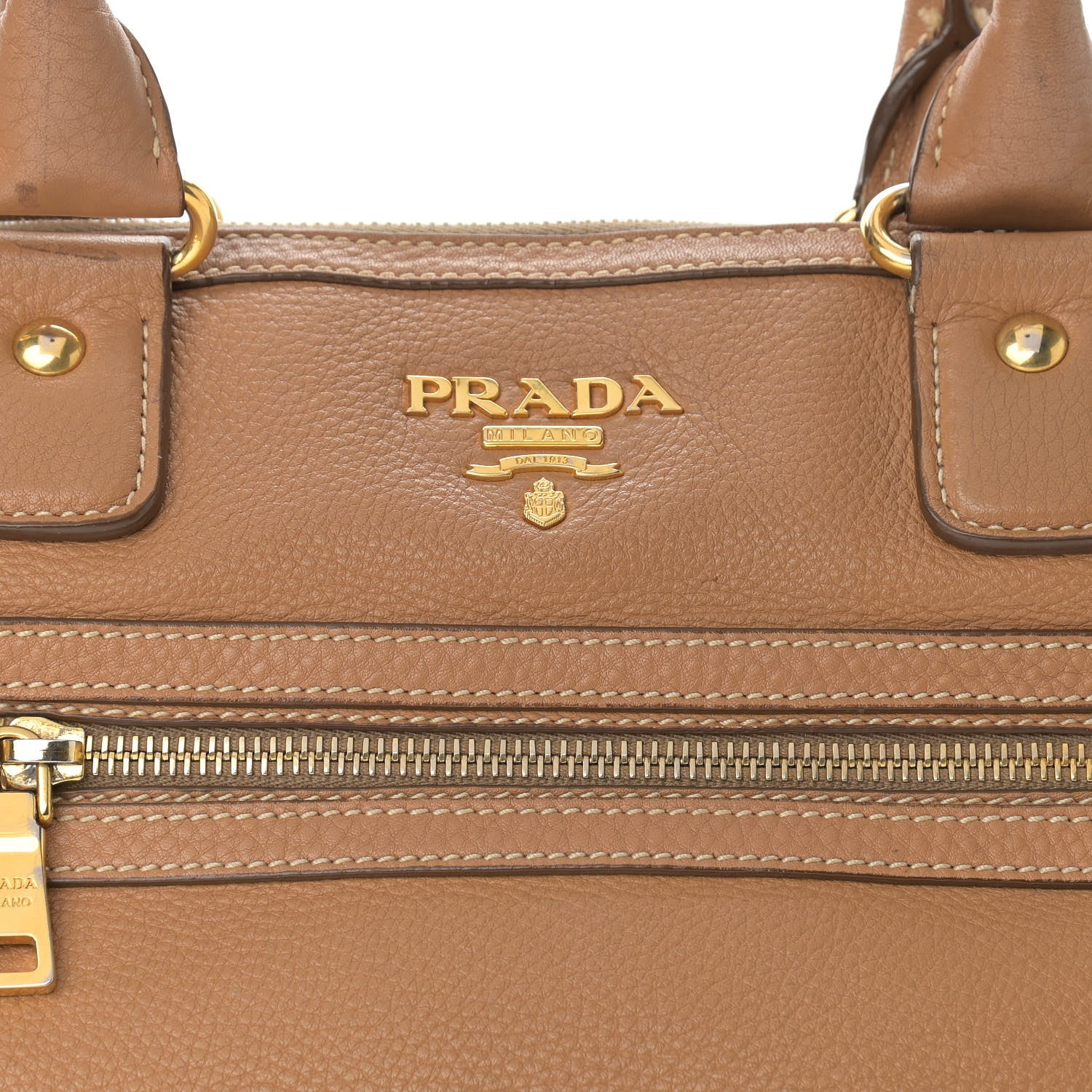 Prada Vitello Daino Shopping Satchel Caramel 9 of 16