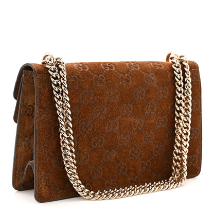 Gucci Suede Jumbo GG Debossed Small Dionysus Shoulder Bag Brown 3 of 10