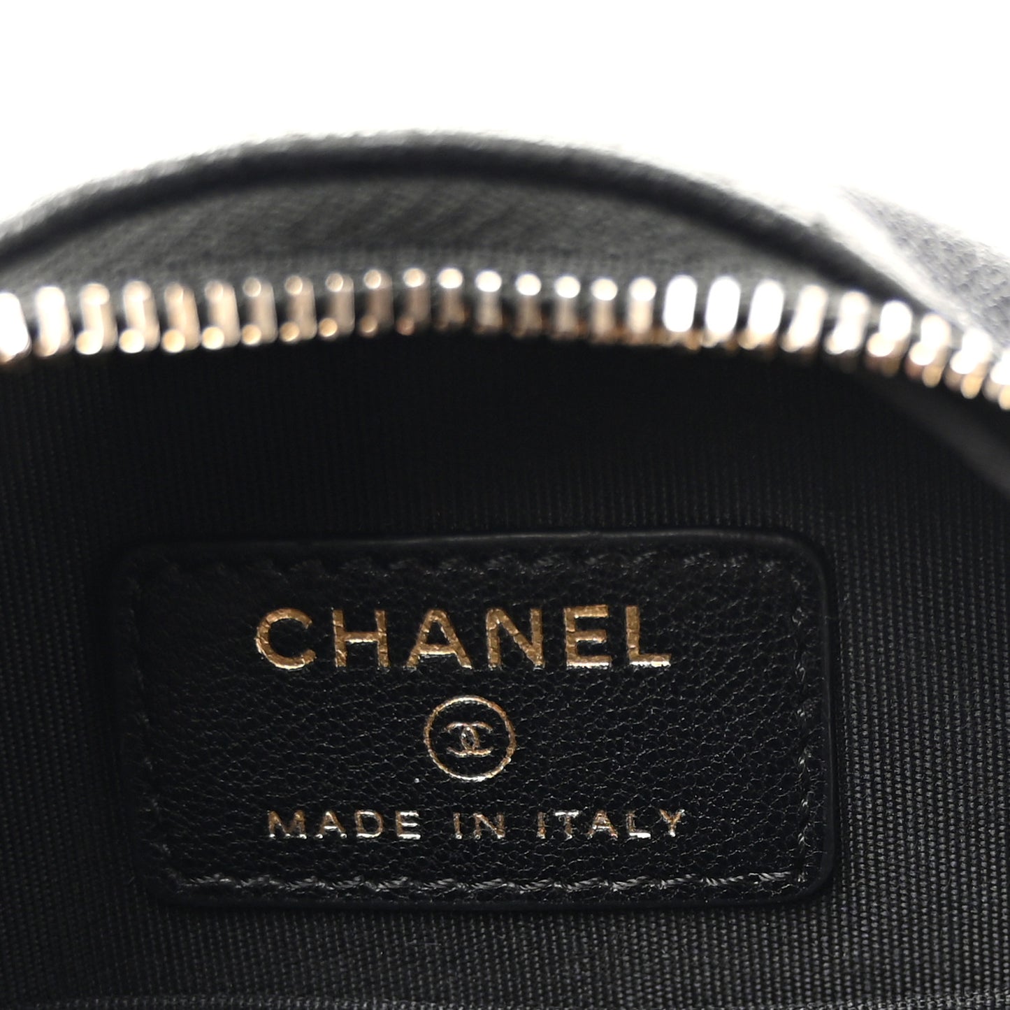 Goatskin Quilted Chanel 19 Round Clutch With Chain Black