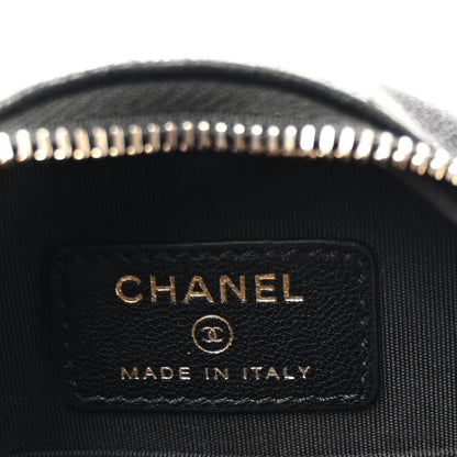 Chanel Goatskin Quilted Chanel 19 Round Clutch With Chain Black 6 of 10