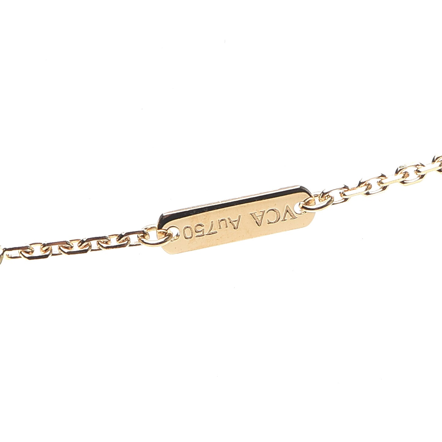 18K Yellow Gold Diamond Vintage Alhambra Pendant Necklace