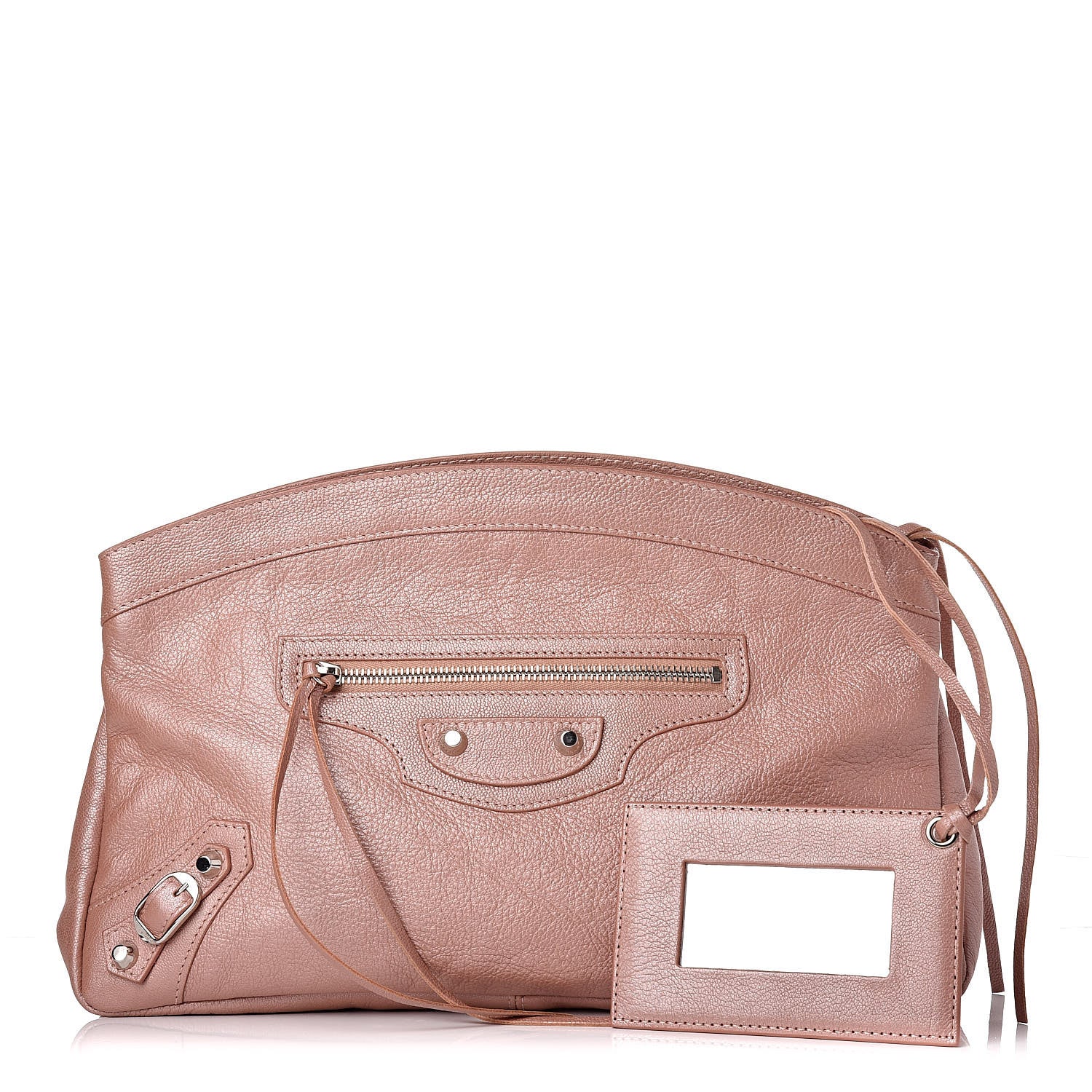 Balenciaga Chevre Classic Silver Hardware Premier Clutch Rose 1 of 11