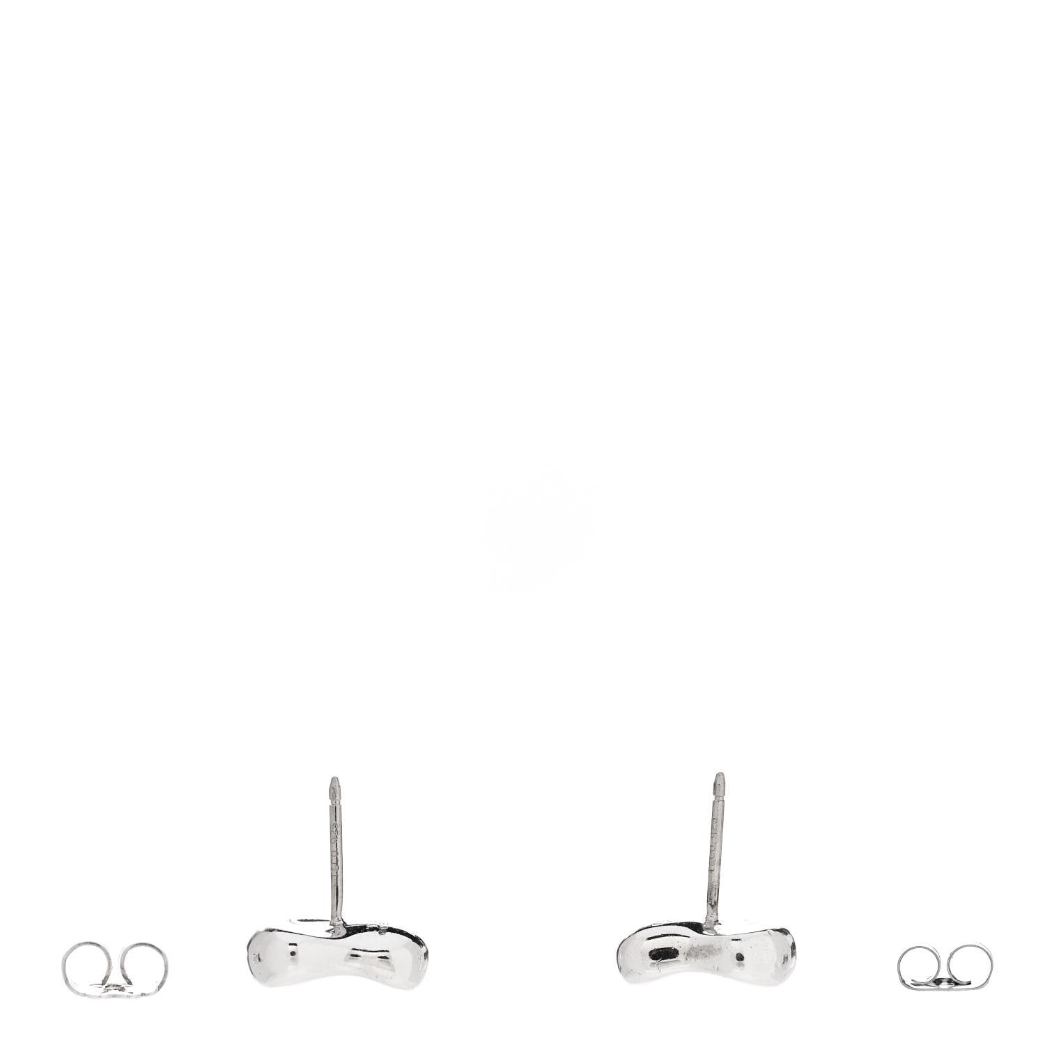 Tiffany Sterling Silver 11mm Elsa Peretti Bean Earrings 3 of 4