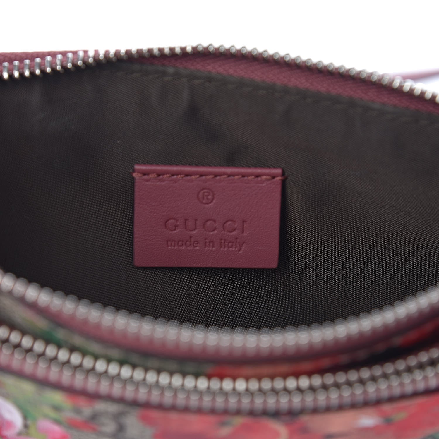 Gucci GG Supreme Monogram Blooms Double Zip Shoulder Bag Beige Multicolor Dry Rose 7 of 11