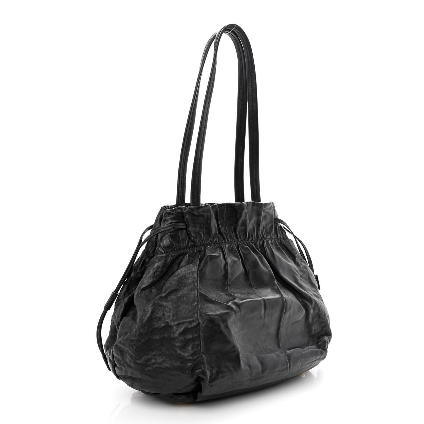 Nappa Antique Drawstring Tote Black